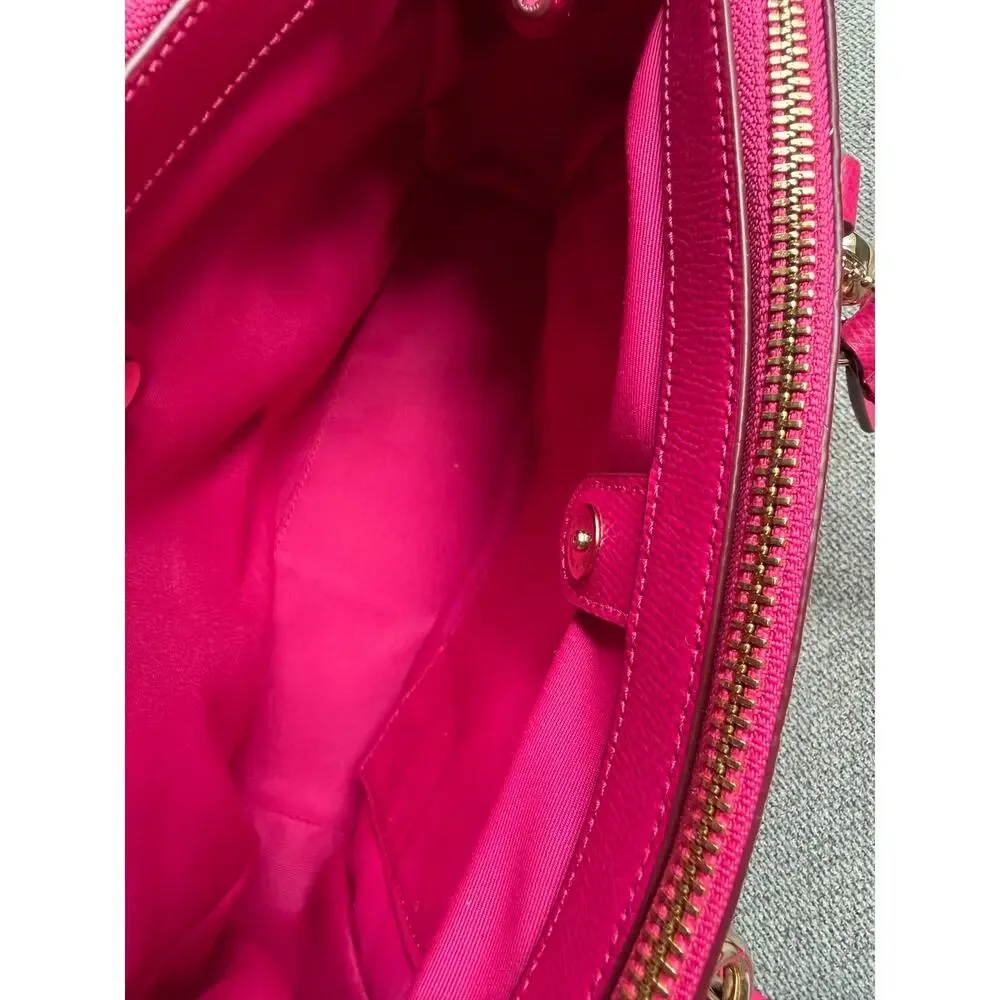 Coach Mini Christie Carryall Leather Shoulder HandBag Hot Pink